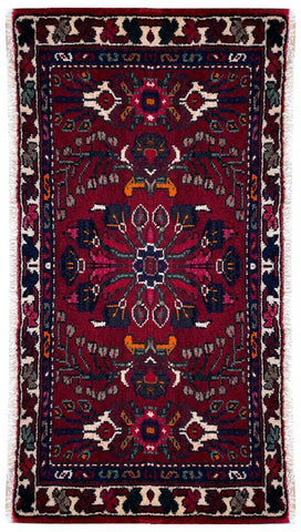 26789-Hamadan Hand-Knotted/Handmade Persian Rug/Carpet Tribal/Nomadic Authentic/ Size: 3'6" x 1'11"/107cm x 58cm