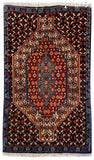26818-Senneh Hand-Knotted/Handmade Persian Rug/Carpet Tribal/Nomadic Authentic/Size: 3'0" x 2'1"/91cm x 64cm