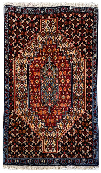 26818-Senneh Hand-Knotted/Handmade Persian Rug/Carpet Tribal/Nomadic Authentic/Size: 3'0" x 2'1"/91cm x 64cm