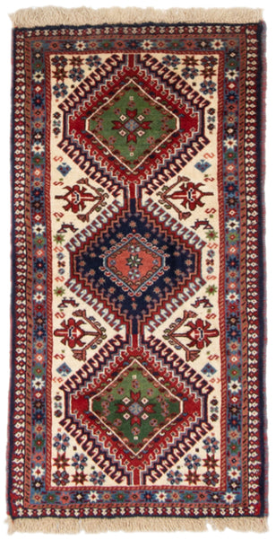 26794-Yalameh Hand-Knotted/Handmade Persian Rug/Carpet Tribal/Nomadic Authentic/ Size: 3'5" x 1'8"/104cm x 51cm