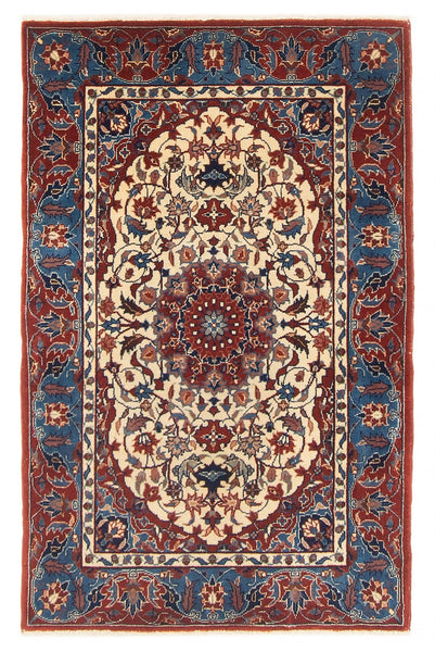 27045- Isfahan Persian Hand-Knotted Authentic/Traditional Carpet/Rug/Silk base/ Size: 3'0'' x 2'0''/91cm x 61cm