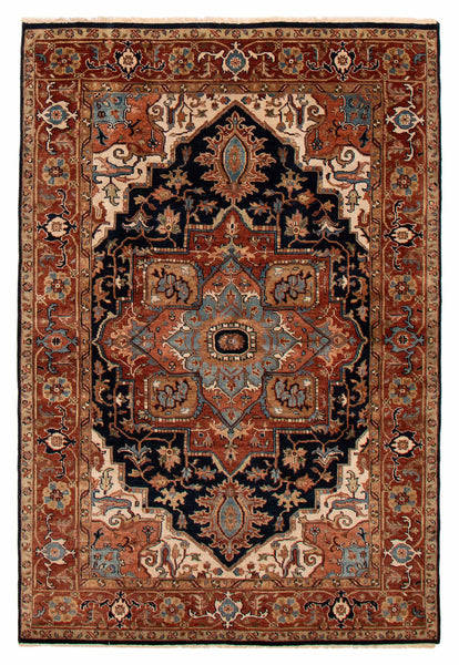 27149- Royal Heriz Hand-Knotted/Handmade Indian Rug/Carpet Traditional/Authentic/Size: 8'11" x 5'10"/272cm x 178cm