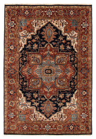 27149- Royal Heriz Hand-Knotted/Handmade Indian Rug/Carpet Traditional/Authentic/Size: 8'11" x 5'10"/272cm x 178cm