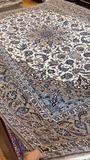 26737- Isfahan Persian Hand-Knotted Authentic/Traditional Carpet/Rug/Silk base/ Size: 10'8'' x 6'9''/325cm x 206cm