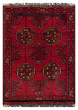 26376- Khal Mohammad Afghan Hand-Knotted Authentic/Traditional/Rug/Size: 2'0" x 1'4"/61cm x 41cm