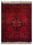 26363- Khal Mohammad Afghan Hand-Knotted Authentic/Traditional/Rug/Size: 2'1" x 1'5"/64cm x 43cm