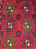 26414- Khal Mohammad Afghan Hand-Knotted Authentic/Traditional/Rug/Size: 2'0" x 1'3"/61cm x 38cm