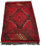 26192 - Khal Mohammad Afghan Hand-Knotted Authentic/Traditional/Rug/Size: 2'0" x 1'5"/61cm x 43cm