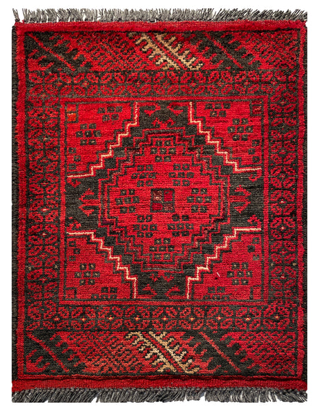 26192 - Khal Mohammad Afghan Hand-Knotted Authentic/Traditional/Rug/Size: 2'0" x 1'5"/61cm x 43cm