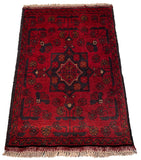 26396- Khal Mohammad Afghan Hand-Knotted Authentic/Traditional/Rug/Size: 2'0" x 1'4"/61cm x 41cm