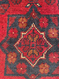 26396- Khal Mohammad Afghan Hand-Knotted Authentic/Traditional/Rug/Size: 2'0" x 1'4"/61cm x 41cm