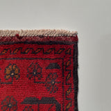 26396- Khal Mohammad Afghan Hand-Knotted Authentic/Traditional/Rug/Size: 2'0" x 1'4"/61cm x 41cm