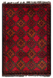 26380- Khal Mohammad Afghan Hand-Knotted Authentic/Traditional/Rug/Size: 2'0" x 1'3"/61cm x 38cm