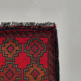 26380- Khal Mohammad Afghan Hand-Knotted Authentic/Traditional/Rug/Size: 2'0" x 1'3"/61cm x 38cm