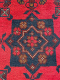 26346- Khal Mohammad Afghan Hand-Knotted Authentic/Traditional/Rug/Size: 2'0" x 1'4"/61cm x 41cm