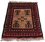 26226 - Khal Mohammad Afghan Hand-Knotted Authentic/Traditional/Rug/Size: 1'4" x 1'2"/41cm x 36cm