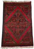 26207 - Khal Mohammad Afghan Hand-Knotted Authentic/Traditional/Rug/Size: 2'0" x 1'3"/61cm x 38cm
