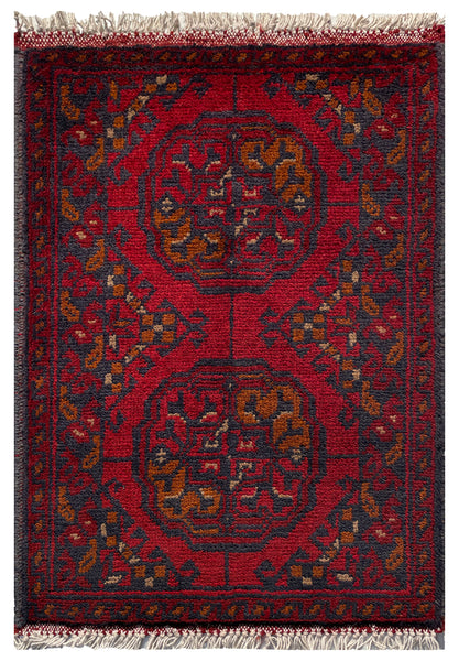 26234 - Khal Mohammad Afghan Hand-Knotted Authentic/Traditional/Rug/Size: 2'1" x 1'4"/53cm x 41cm