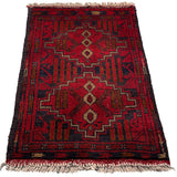 26365- Khal Mohammad Afghan Hand-Knotted Authentic/Traditional/Rug/Size: 1'8" x 1'3"/51cm x 38cm
