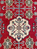 26928-Kazak Hand-Knotted/Handmade Afghan Rug/Carpet Tribal/Nomadic Authentic/ Size: 8'7" x 6'0"/262cm x 183cm