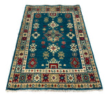 27009-Kazak Hand-Knotted/Handmade Afghan Rug/Carpet Tribal/Nomadic Authentic/ Size: 2'9" x 2'0"/84cm x 61cm