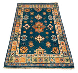 27013-Kazak Hand-Knotted/Handmade Afghan Rug/Carpet Tribal/Nomadic Authentic/ Size: 2'9" x 2'0"/84cm x 61cm