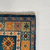 27013-Kazak Hand-Knotted/Handmade Afghan Rug/Carpet Tribal/Nomadic Authentic/ Size: 2'9" x 2'0"/84cm x 61cm