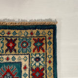 27010-Kazak Hand-Knotted/Handmade Afghan Rug/Carpet Tribal/Nomadic Authentic/ Size: 2'9" x 2'0"/84cm x 61cm