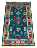 27012-Kazak Hand-Knotted/Handmade Afghan Rug/Carpet Tribal/Nomadic Authentic/ Size: 2'9" x 2'0"/84cm x 61cm
