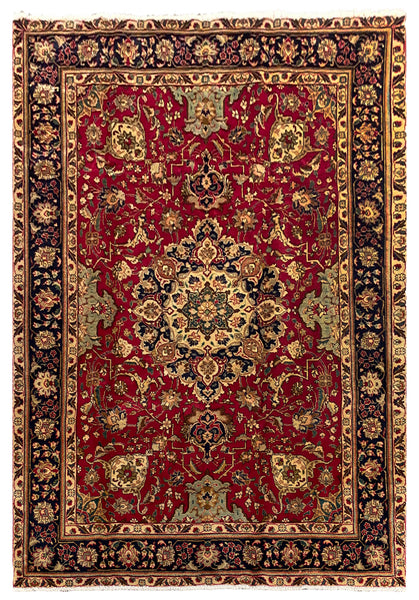 26873- Tabriz Persian Hand-knotted Carpet Authentic/Traditional Carpet/Rug/Size: 9'7" x 6'7"/292cm x 201cm