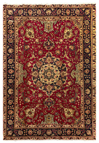 26873- Tabriz Persian Hand-knotted Carpet Authentic/Traditional Carpet/Rug/Size: 9'7" x 6'7"/292cm x 201cm