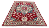 26930-Kazak Hand-Knotted/Handmade Afghan Rug/Carpet Tribal/Nomadic Authentic/ Size: 9'5" x 6'7"/287cm x 201cm