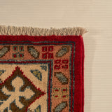 26930-Kazak Hand-Knotted/Handmade Afghan Rug/Carpet Tribal/Nomadic Authentic/ Size: 9'5" x 6'7"/287cm x 201cm