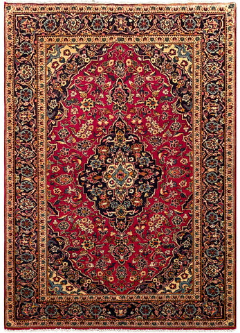 26875-Kashan Hand-Knotted/Handmade Persian Rug/Carpet Traditional/Authentic/Size: 7'1" x 5'0"/216cm x 152cm