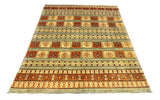 21750-Chobi Ziegler Hand-Knotted/Handmade Afghan Rug/Carpet Modern Authentic/Size: 6'7" x 5'2"/ 206cm x 155cm