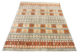 21750-Chobi Ziegler Hand-Knotted/Handmade Afghan Rug/Carpet Modern Authentic/Size: 6'7" x 5'2"/ 206cm x 155cm