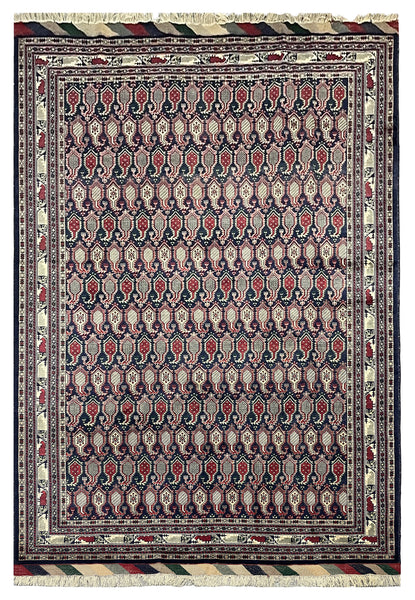 22583-Sarough Hand-Knotted/Handmade Persian Rug/Carpet Traditional Authentic/ Size: 9'6"x 6'7"/ 290cm x 201cm
