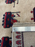 26779- Balutch War Rug/ Persian Hand-knotted Authentic/Nomadic/Tribal Rug/Carpet/ Size: 9'9" x 6'11"/297cm x 211cm