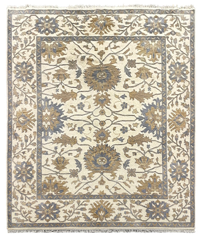 26835- Royal Ushak Hand-Knotted/Handmade Indian Rug/Carpet Traditional/Authentic/Size: 9'9" x 8'3"/297cm x 251cm