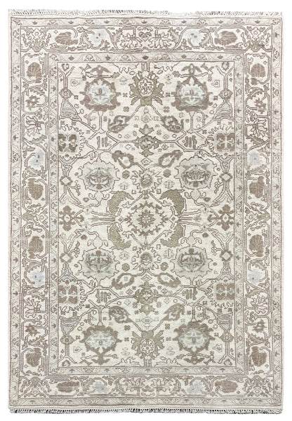 26846- Royal Ushak Hand-Knotted/Handmade Indian Rug/Carpet Traditional/Authentic/Size: 8'10" x 6'2"/269cm x 188cm