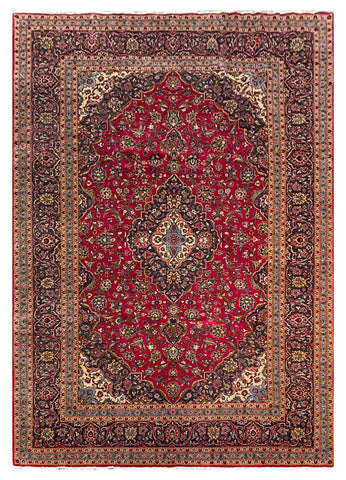 25723-Kashan Hand-Knotted/Handmade Persian Rug/Carpet Traditional/Authentic/Size: 11'9" x 8'2"/358cm x 249cm