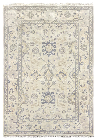 26845- Royal Ushak Hand-Knotted/Handmade Indian Rug/Carpet Traditional/Authentic/Size: 8'11" x 6'2"/272cm x 188cm