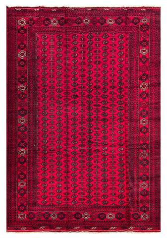 25826-Turkmen Hand-Knotted/Handmade Persian Rug/Carpet Traditional/Authentic/ Size: 9'7" x 6'8"/292cm x 203cm