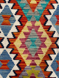 25904- Kelim Hand-Woven/Flat Weaved/Handmade Afghan /Carpet Tribal/Nomadic Authentic/Size: 9'8" x 6'9"