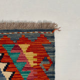 25904- Kelim Hand-Woven/Flat Weaved/Handmade Afghan /Carpet Tribal/Nomadic Authentic/Size: 9'8" x 6'9"