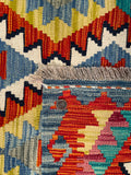 25904- Kelim Hand-Woven/Flat Weaved/Handmade Afghan /Carpet Tribal/Nomadic Authentic/Size: 9'8" x 6'9"