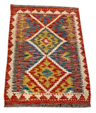 26017- Kelim Hand-Woven/Flat Weaved/Handmade Afghan /Carpet Tribal/Nomadic Authentic/Size: 2'11" x 2'0" / 91cm x 61cm