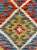 26017- Kelim Hand-Woven/Flat Weaved/Handmade Afghan /Carpet Tribal/Nomadic Authentic/Size: 2'11" x 2'0" / 91cm x 61cm