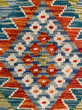 26021- Kelim Hand-Woven/Flat Weaved/Handmade Afghan /Carpet Tribal/Nomadic Authentic/Size: 2'2" x 2'4" / 66cm x 71cm