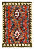 26025- Kelim Hand-Woven/Flat Weaved/Handmade Afghan /Carpet Tribal/Nomadic Authentic/Size: 2'11" x 2'0" / 89cm x 61cm